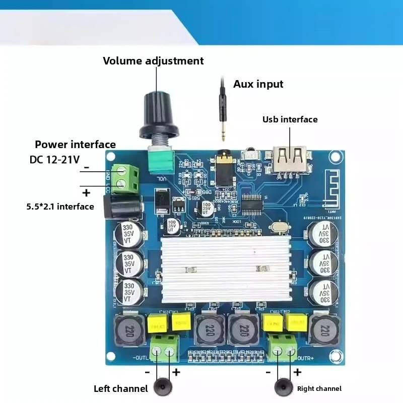 SOTAMIA TPA3116d2 Chip Basket Tooth Power Amplifier Board Host Bluetooth 5.0 Digital Dual Channel 100W*2 High Power Loudspeaker