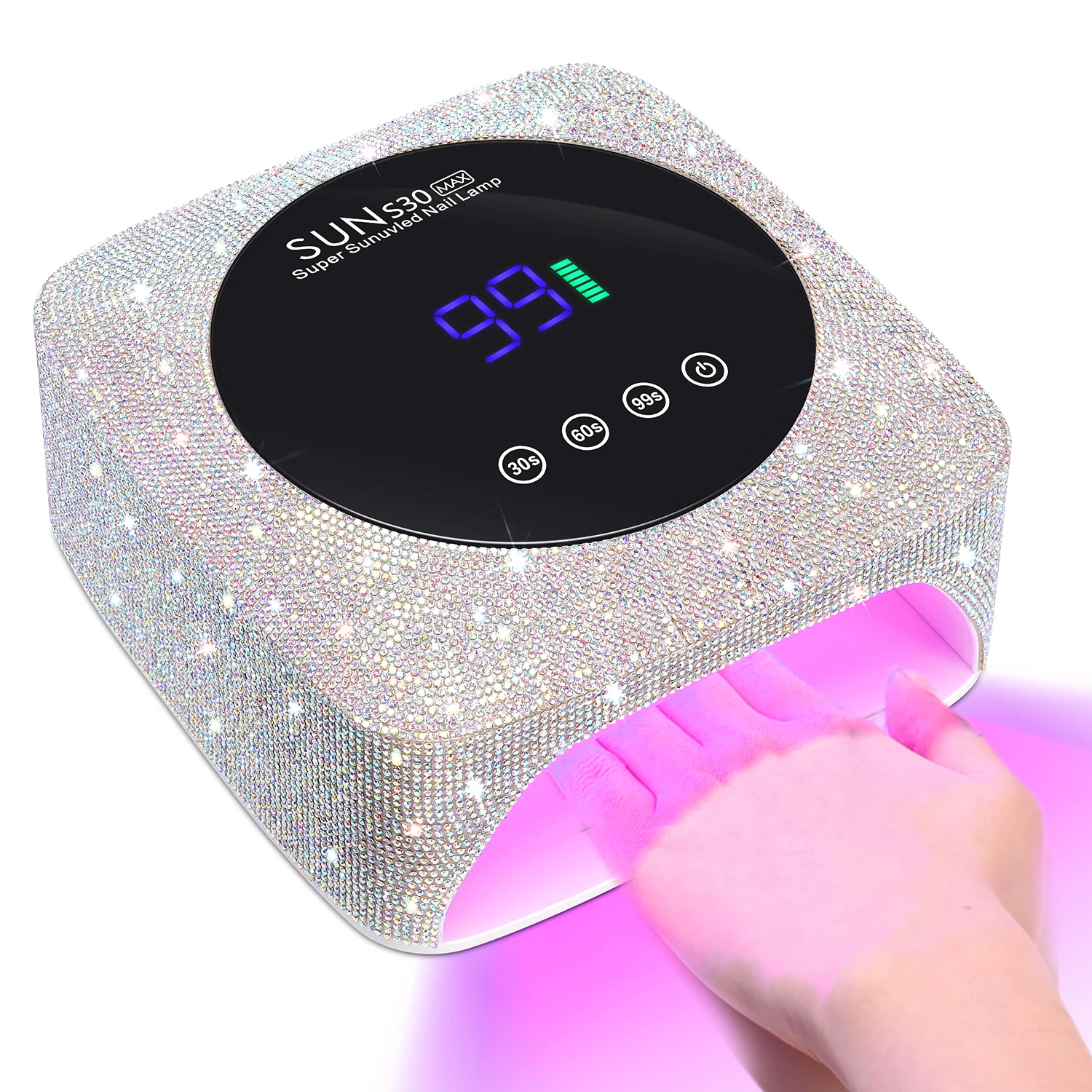 

УФ-светодиодная лампа для ногтей Diamond Design с тройными настройками таймера и перезаряжаемой системой быстрого давления для дома или салона