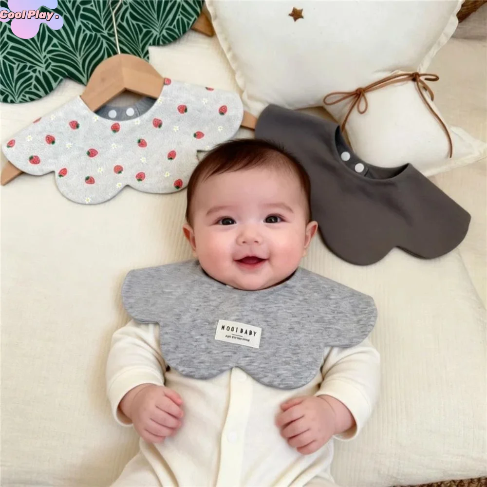

Reversible Cartoon Baby Feeding Bib Two-sided Usable Cotton Cute Saliva Towel Soft Texture Absorbent Baby Drool Bib Newborn Care