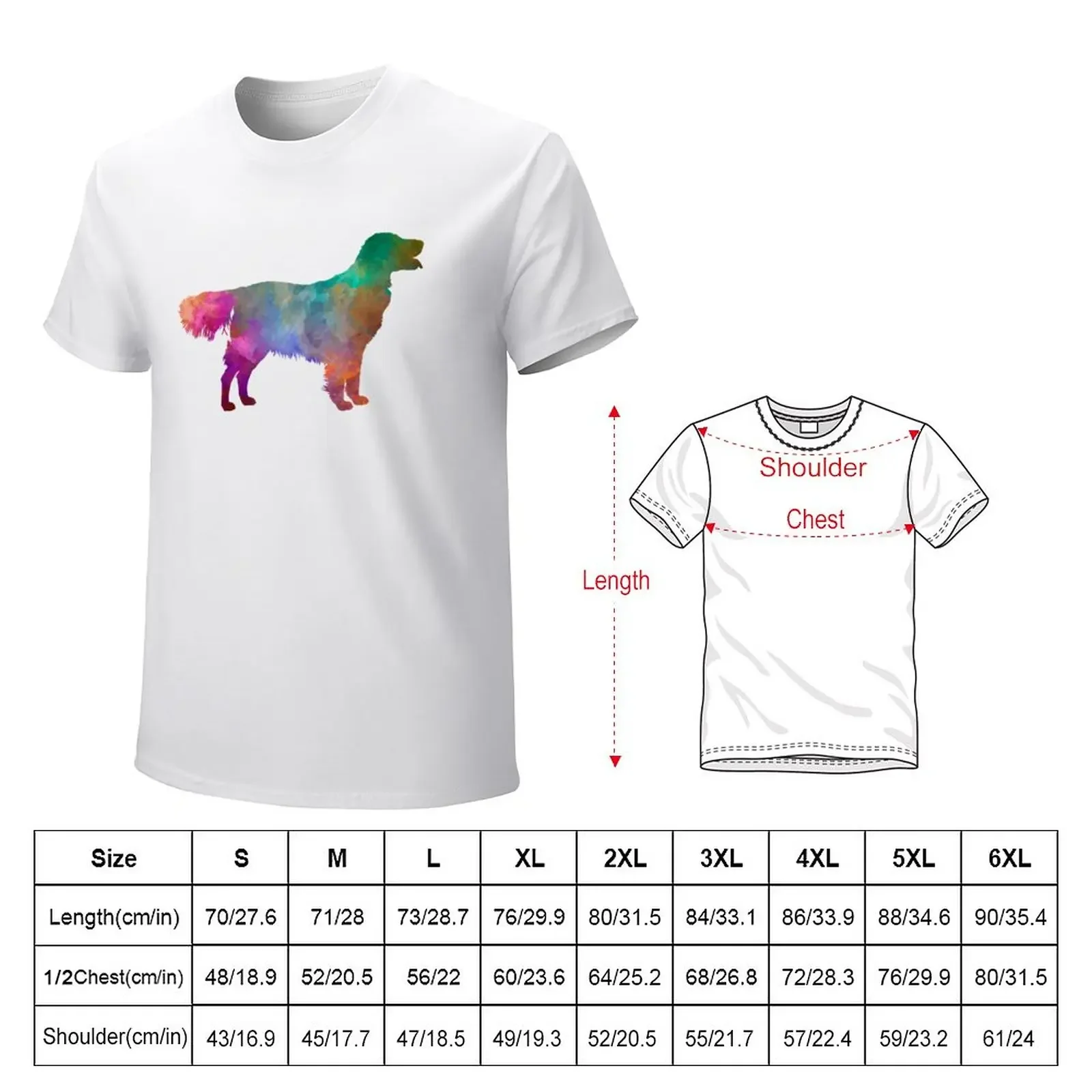 Flat Coated Retriever in watercolor T-Shirt sublime summer tops sweat Men's t-shirt tops customs mens t shirts