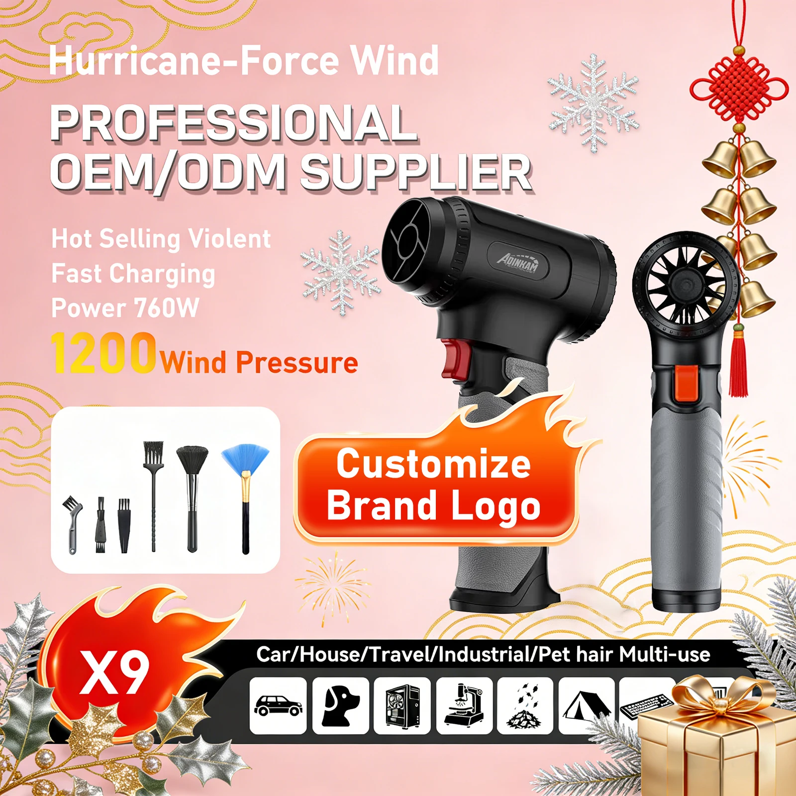 ADINKAM Super Wind Pressure Violent Air Duster Practical Reusable Gift for Cleaning Window Closets Bed Desks Chair Kitchen Garde