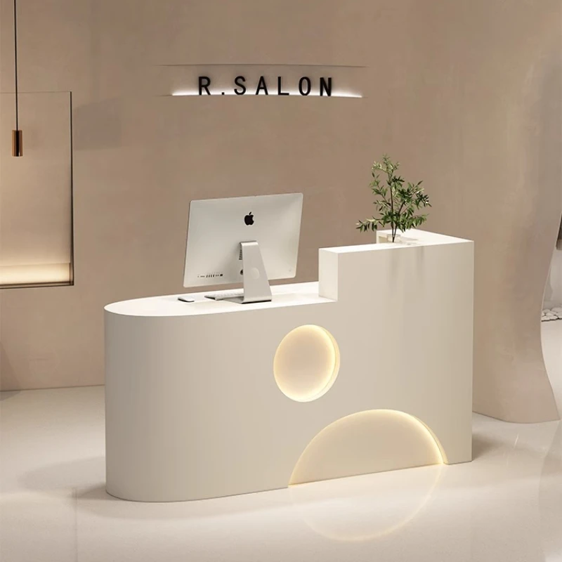 

White Counter Reception Desks Luxury Modern Beauty Front Reception Desks Church Home Recepcion Mostrador Office Furniture