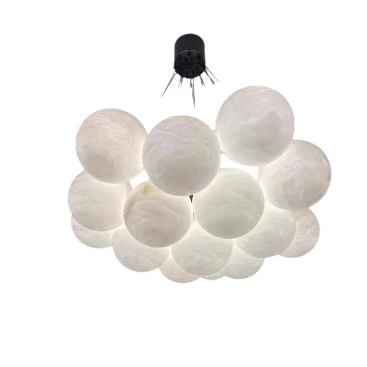 

All copper marble, marble chandelier, Nordic living room and dining room light