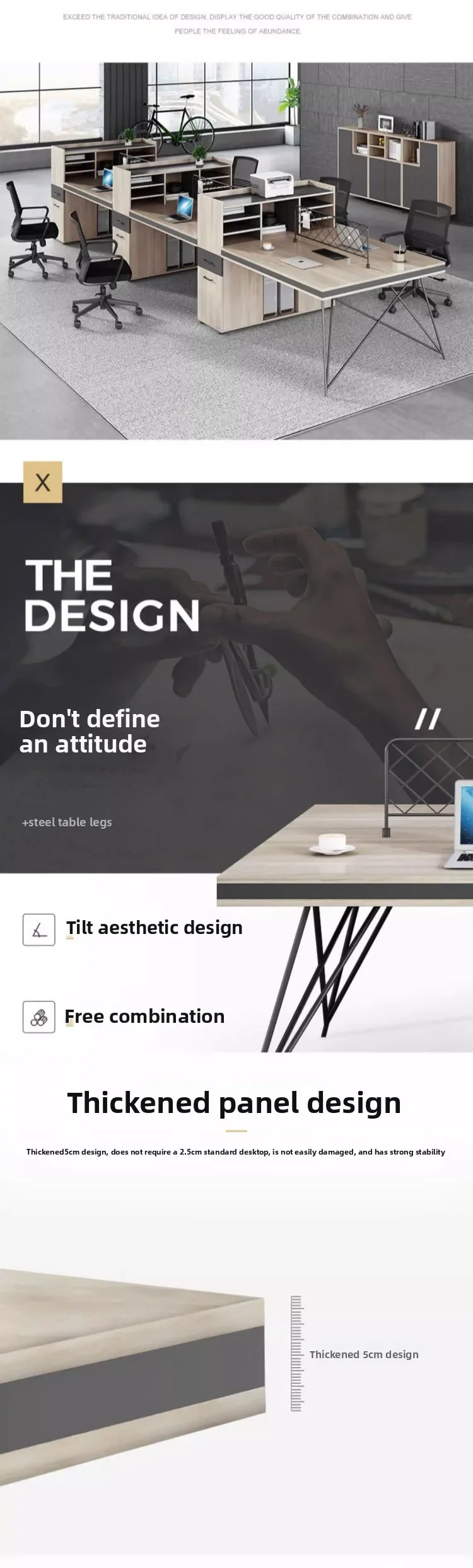 Комбинация офисного стола и стула. Двойной 4-местный 6-местный стол. Пространство для персонала. Простой современный компьютерный стол и стул для персонала.