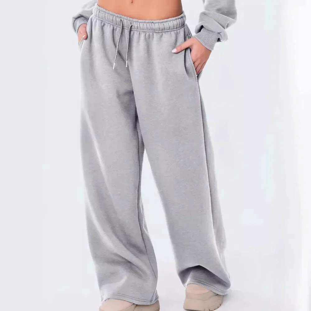 Grey Sweatpants for Women High Waist Sports Pants Fashion Casual Baggy Pants Female Joggers Streetwear Harajuku Trousers