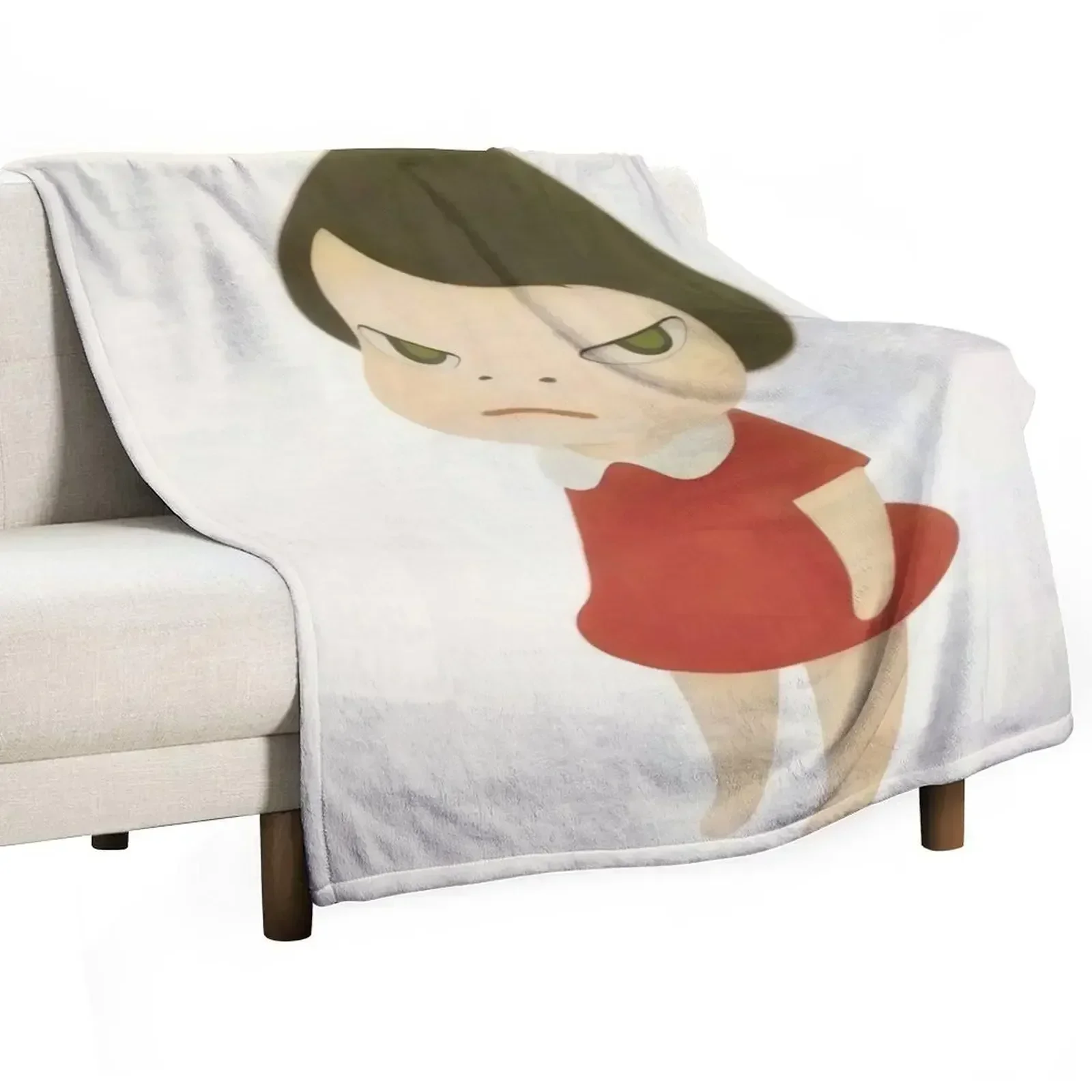 

yoshimoto Nara cute baby girl in a red dress 0aint Throw Blanket Blankets For Sofas Custom warm winter Luxury Blankets