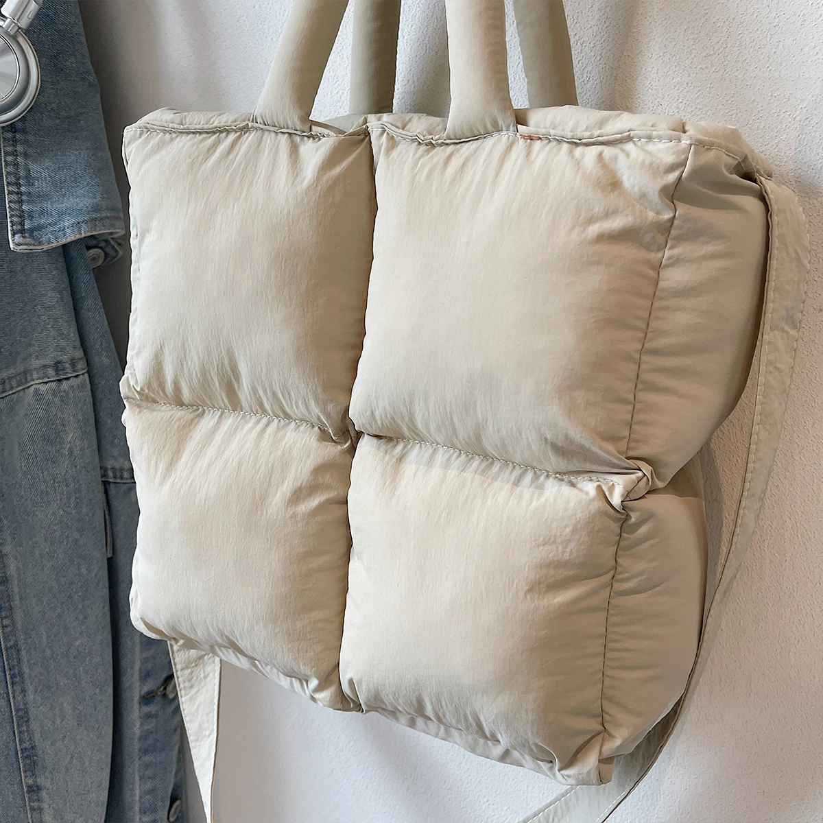 Borsa monospalla da donna, borsa da pendolare a tracolla regolabile versatile trapuntata morbida di grande capacità da donna