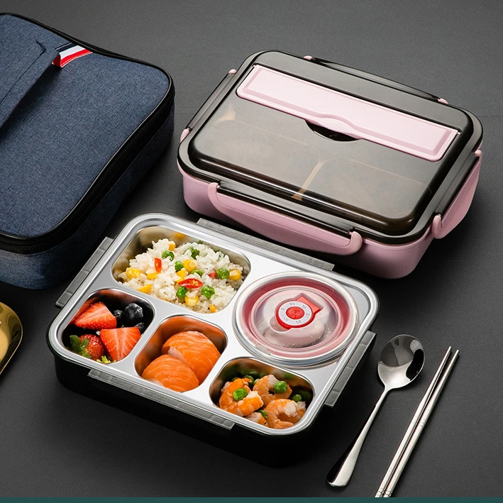 Modern Food Containers Stainless Steel Lunch Box Bento Box for School Kids Office Worker Microwae Lunch Container