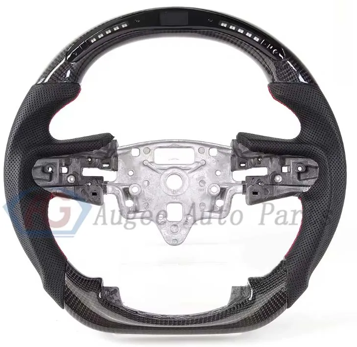 Suitable for Ram 1500 2500 3500 2019+ American Vehicle Steering Wheel with Alcantara Perforated Flat Leather LED Display