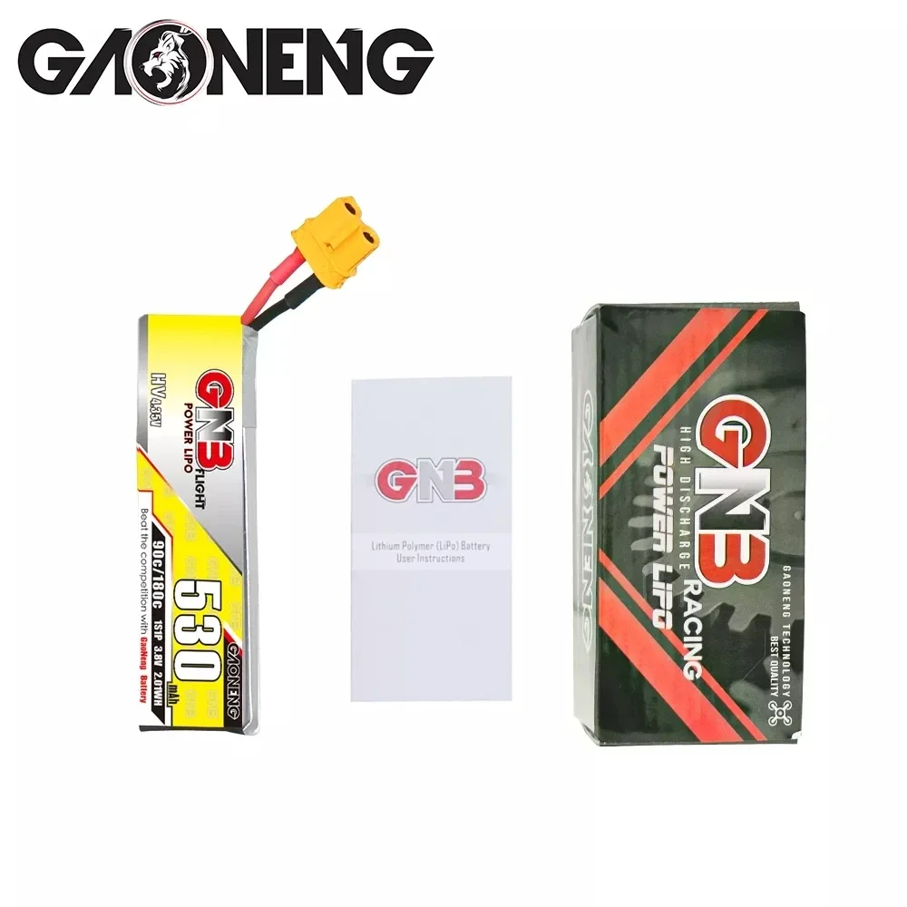 

5 шт. GAONENG GNB 530 мАч 1S1P 3,8 В 90C Lipo аккумулятор с разъемом XT30/PH2.0/GNB27 для мини-квадронов FPV