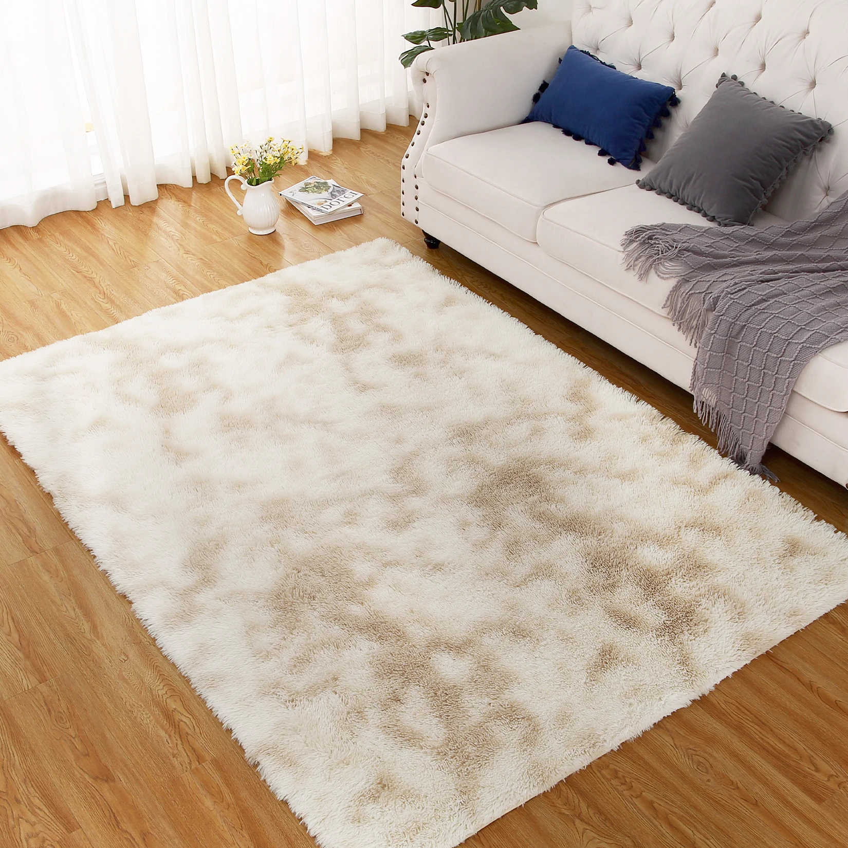 

Extra Large 9x12 Fluffy Shaggy Area Rug Modern Plush Faux Fur Carpet for Bedroom Soft Thick Throw Rug for Nursery Non Slip Fuzzy