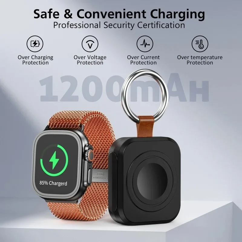 Wireless Charger Magnetic Watch Large Battery Portable Fast Chargers for Apple IWatch Samsung Watch 10 9 8 7 Se Ultra Series view 2