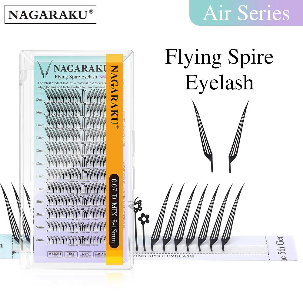 NAGARAKU Flying Spire-pestañas con efecto de Anime, extensión de aleteo de pluma suave para estilo de zorro cómico
