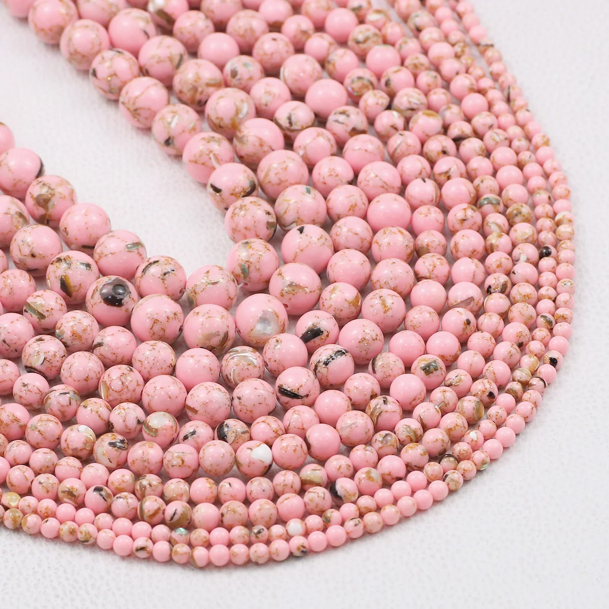 4-12mm Synthetische Bunte Shell Stein Runde Lose Perlen Für DIY Schmuck Machen Charms Armband Halskette Zubehör 15 zoll