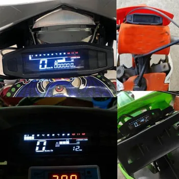 Motorcycle Modified Digital LCD Meter VA Sunlight Visual Mini Instrument Fuel Voltage Switchable Display Universal