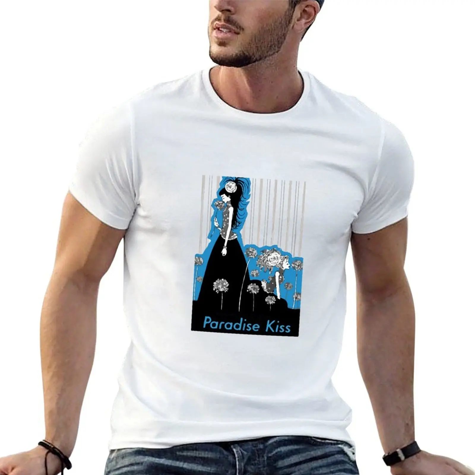 تي شيرت رجالي تي شيرت 100% قميص رجالي فاخر تي شيرت الجنة ماركة فاخرة تي شيرت رجالي قطن ماركة عالية الجودة أزرق #1