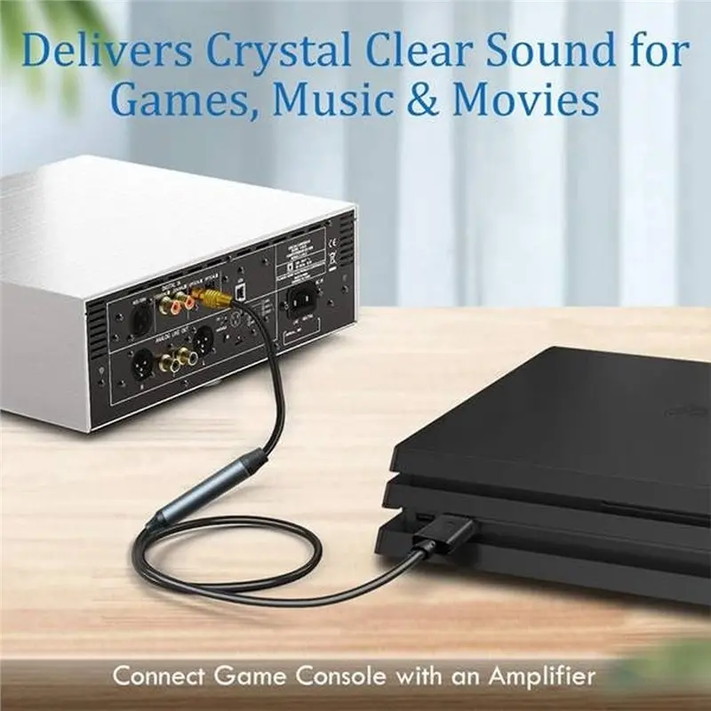USB To Optical Audio Adapter Cable,Unidirectional USB A Male To SPDIF Port Converter Connection Cord For PS5,PC Etc