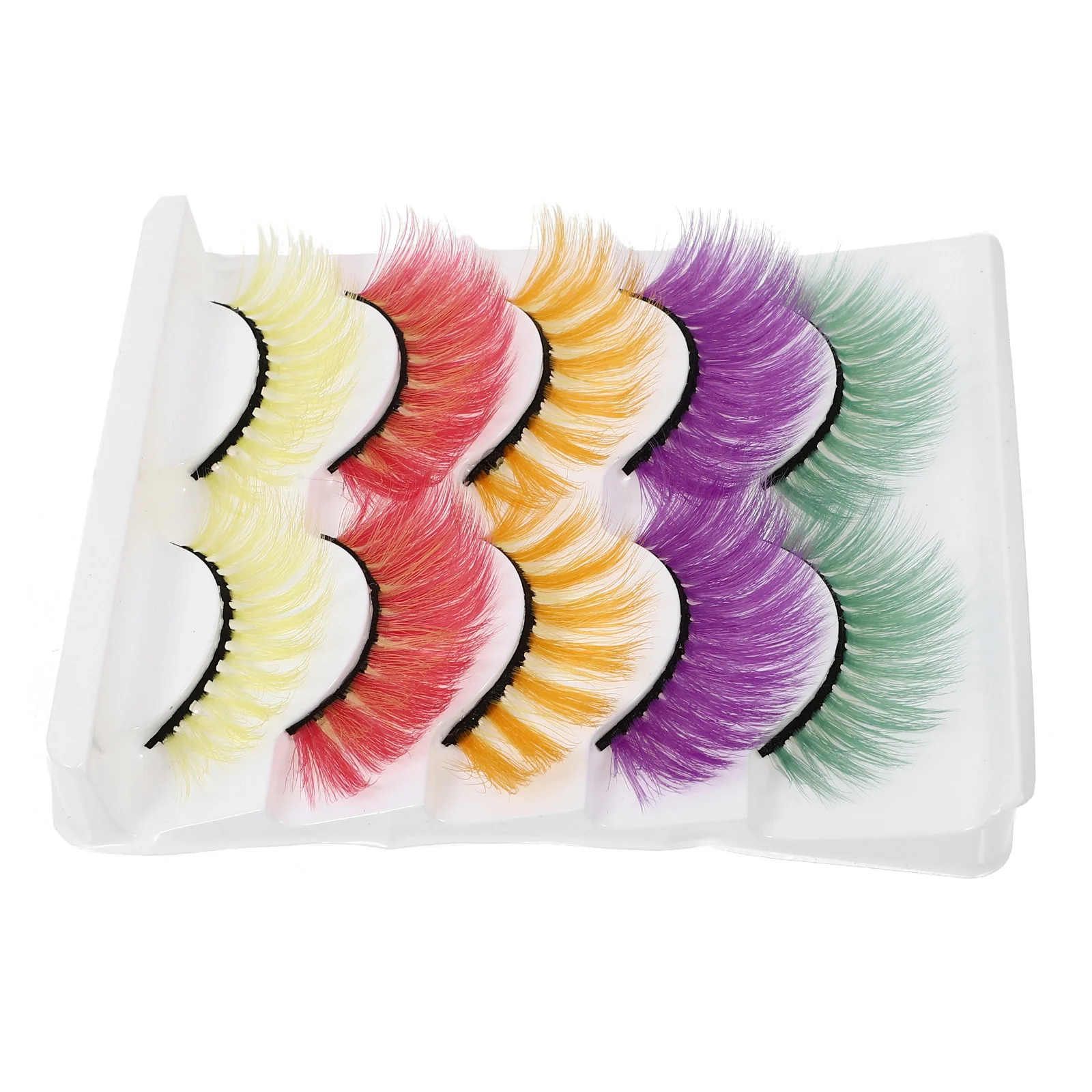 Colorful False Eyelashes 3D Party Makeup Lashes For Women Halloween Cosplay Dense Style Eye Accessories
