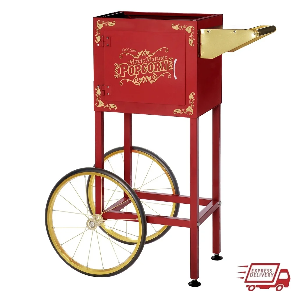 حامل بديل لعربة الفشار مقاس 8 أونصة مع مقبض عجلات وحفلات التخزين والمناسبات واللوظائف المدرسية