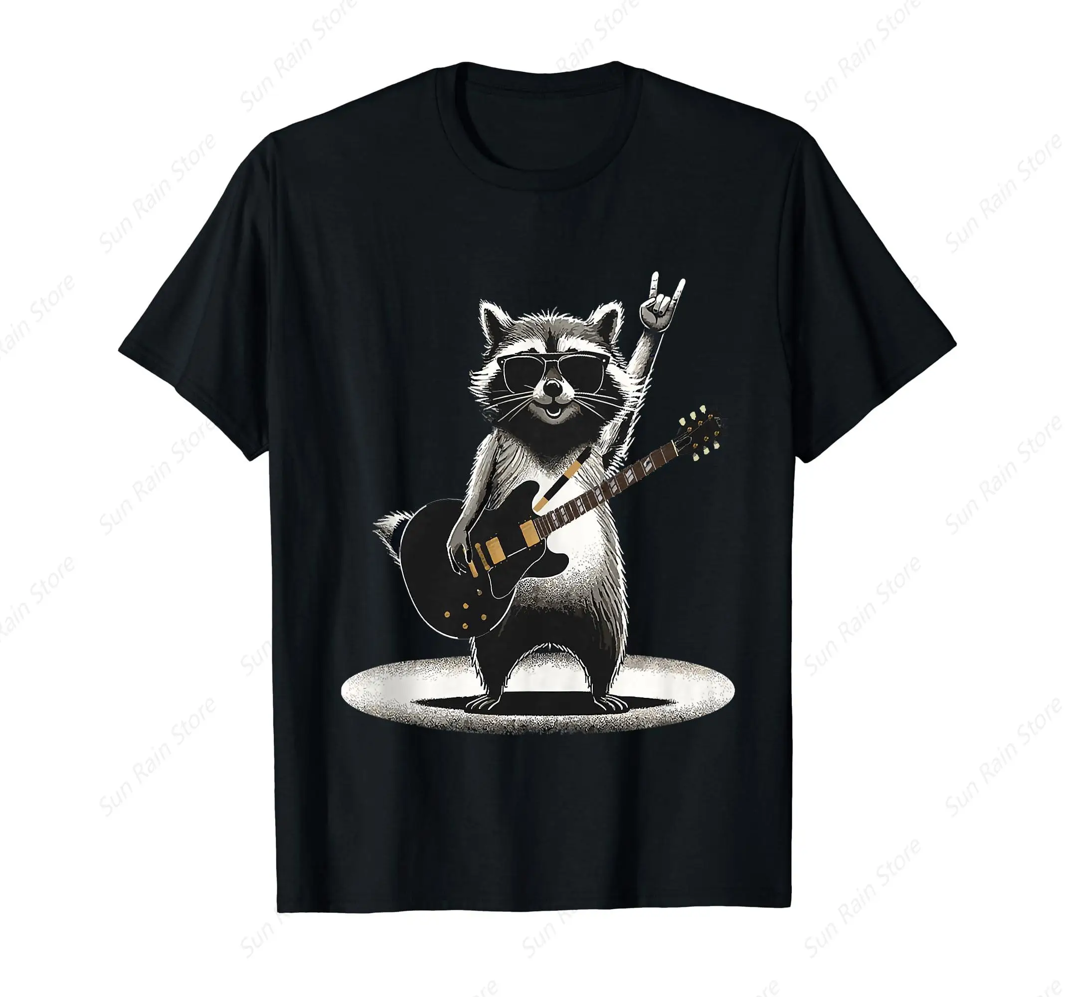 Raccoon Rock Music Guitar T-Shirt