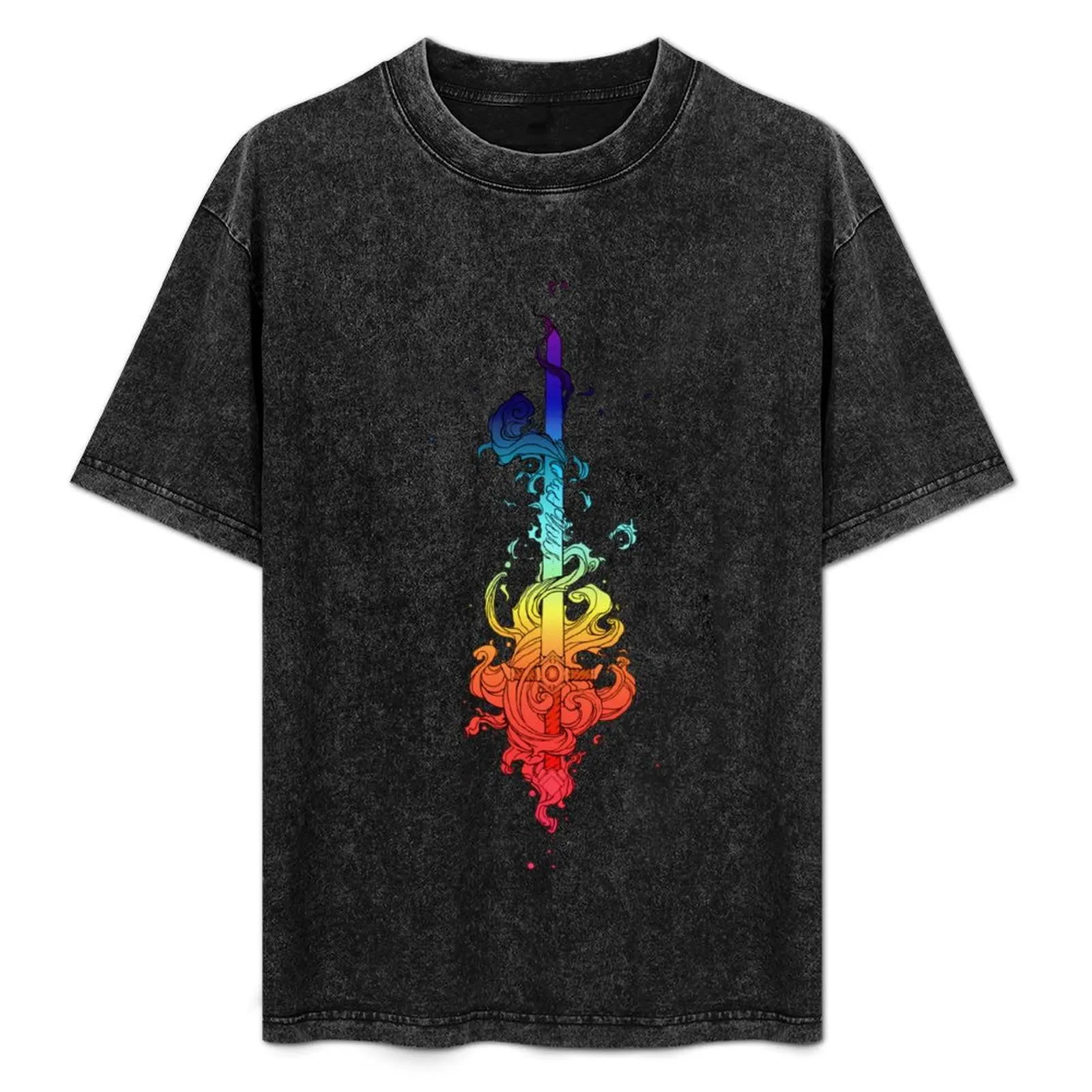 

Flame-wreathed sword - rainbow T-Shirt Basic Comfort Fit T-Shirt for Men