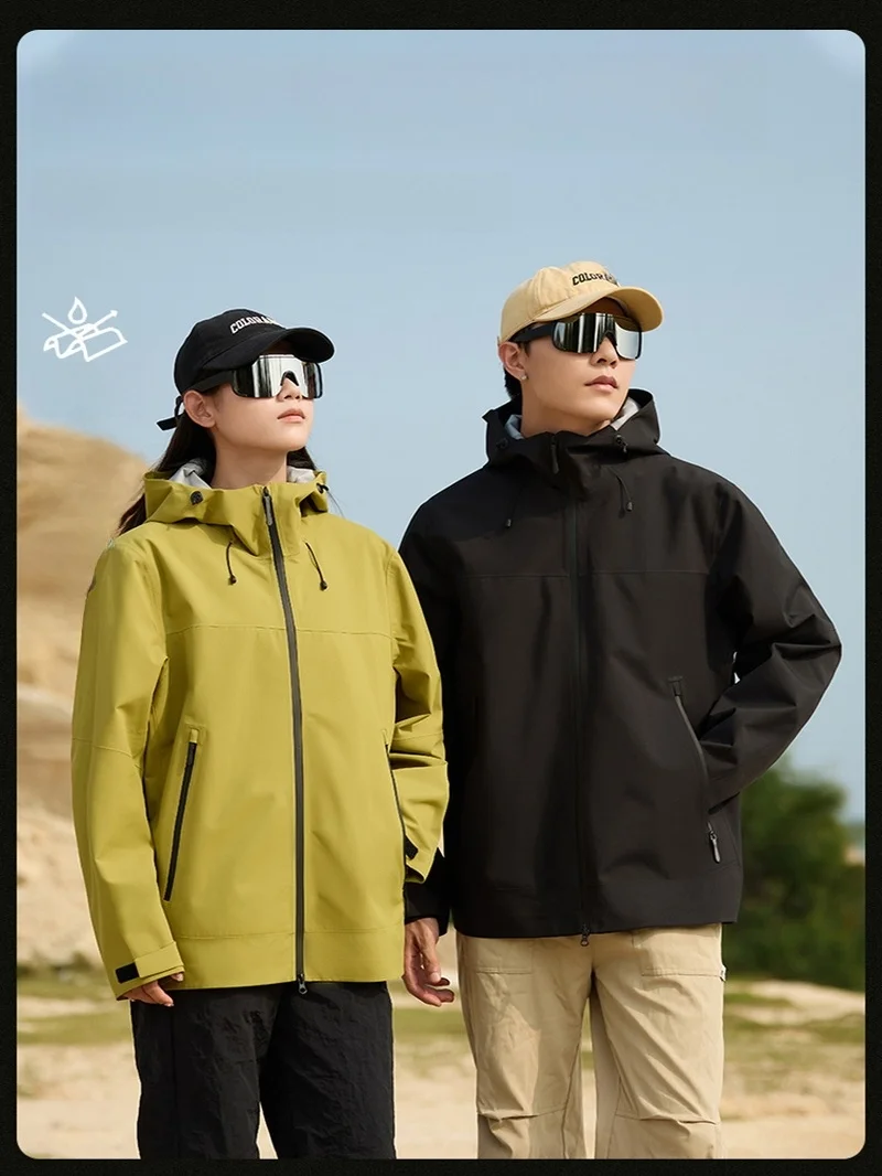 

New American Sle Outdoor Sports Windproof Water-resistant Hooded Jaet Men's Loose Casual Coat Faionable Urban Polyester...