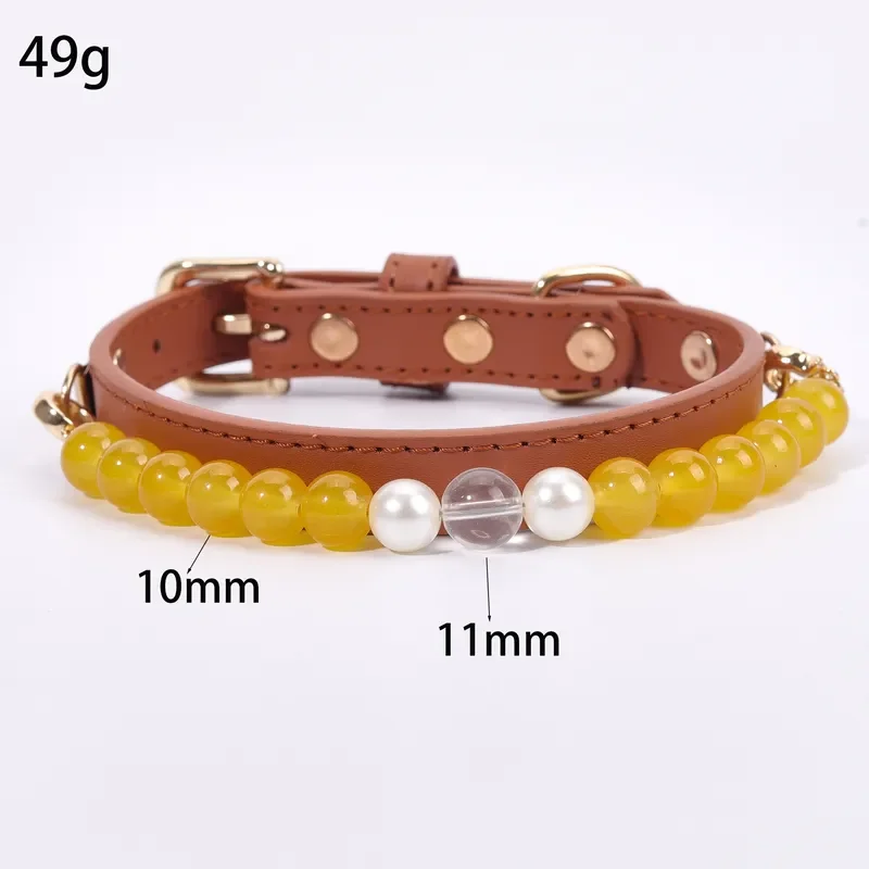 Foreign trade explosion natural crystal agate beaded pet crystal agate collar cat and dog necklace factory is now wholesale
