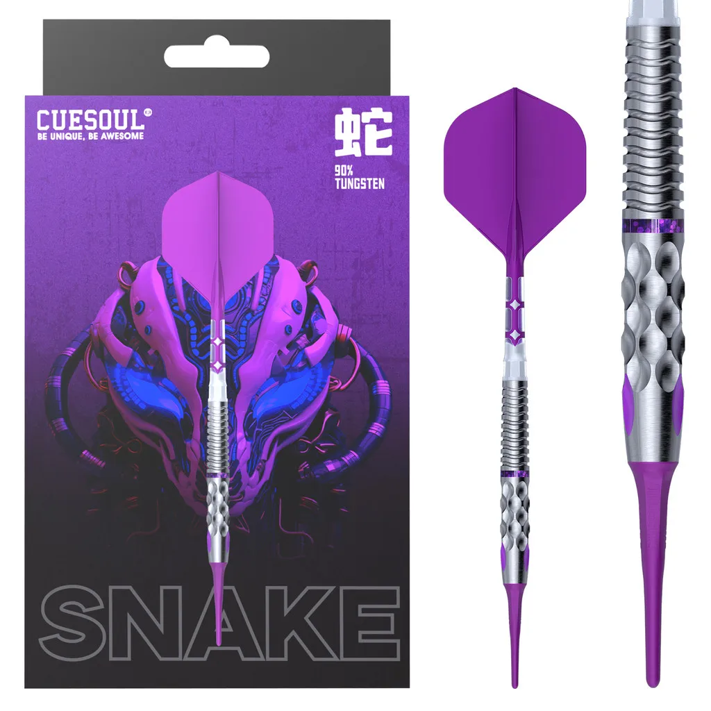 

CUESOUL Chinese Zodiac ‘SNAKE’19g Soft Tip 90% Tungsten Dart Set with Integrated ROST T19 Flight