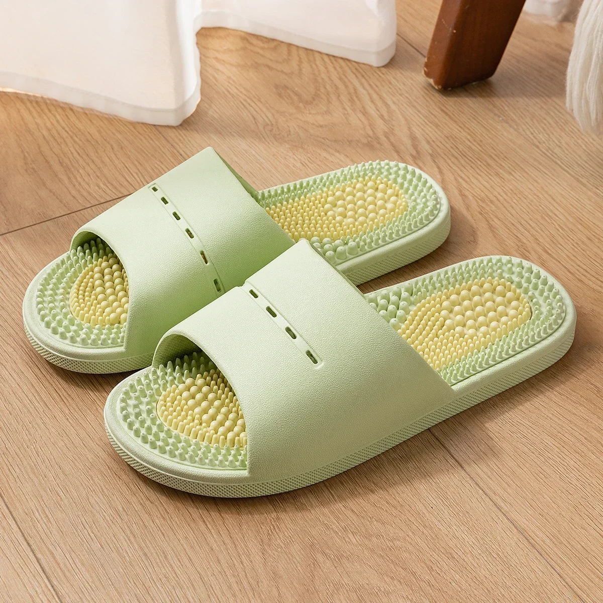 PVC Unisex Slippers Massage Wellness Home Slippers Comfortable Breathable Indoor Slippers