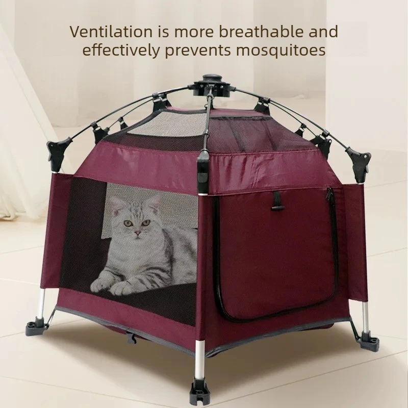 Foldable Pet Tent Outdoor Breathable Pet House Fence Dog Cat Tent Portable Small Dog Cages Cat Fences Suitable for All Seasons view 3