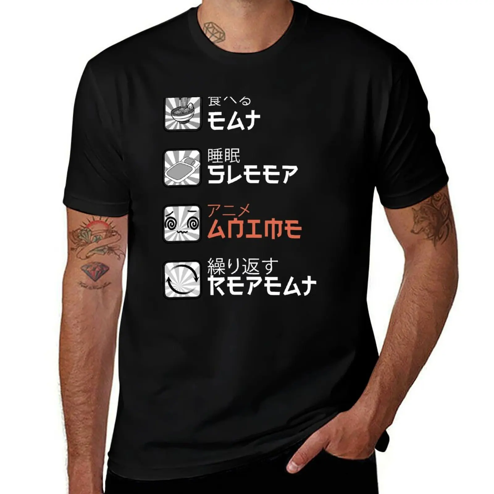 

Eat Sleep Anime Repeat Pattern T-Shirt t shirts for man cotton funny man t shirt luxury T-Shirt