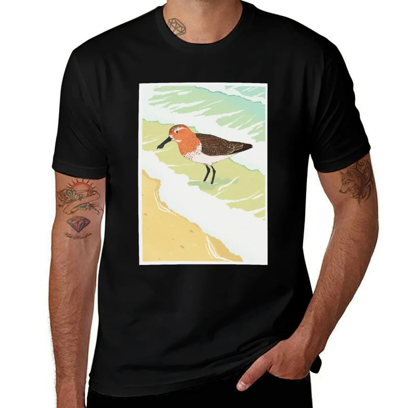 Spoon-billed sandpiper T-Shirt street wear graphic t shirts plus size clothes tops mens white t shirts