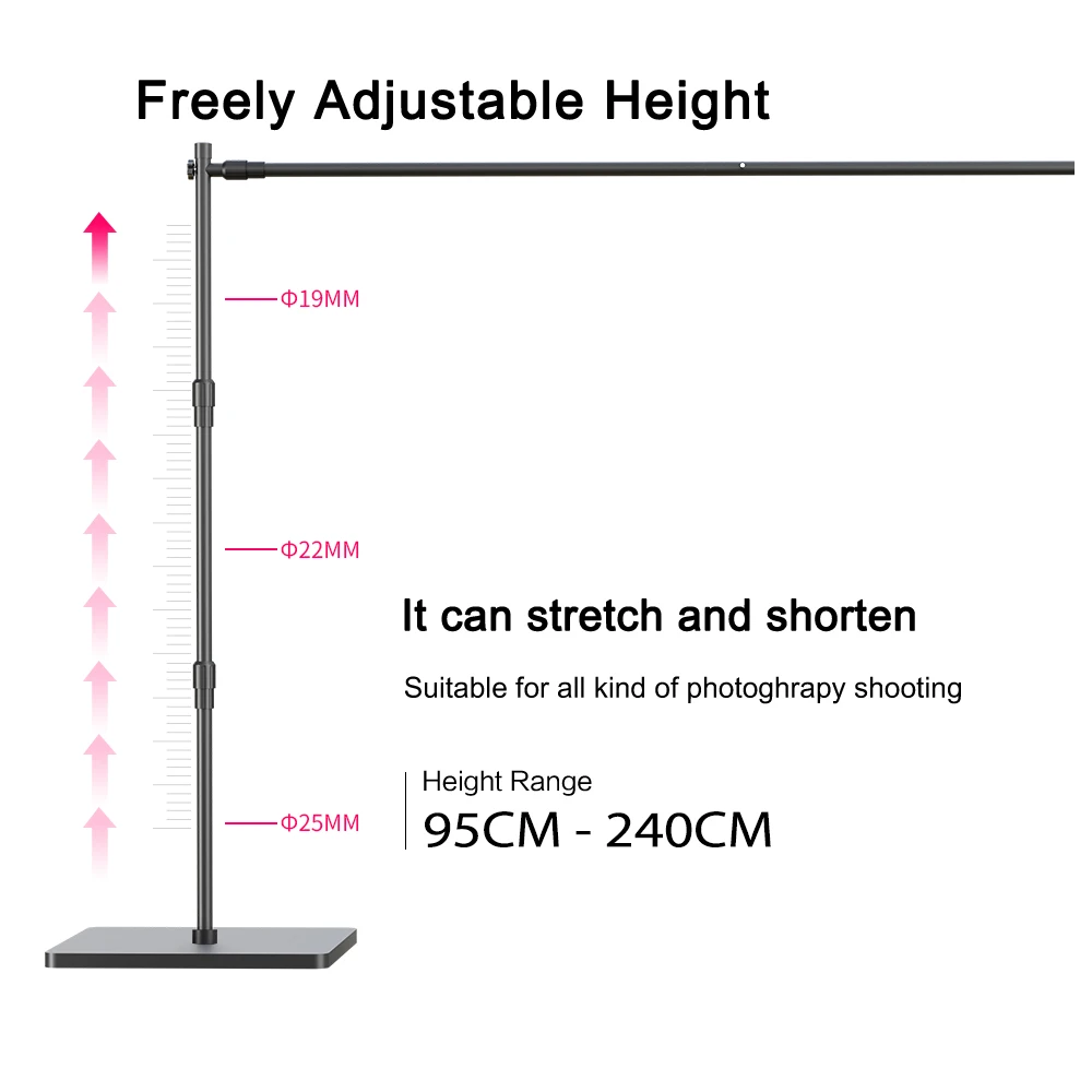 SH 2.4X3M Heavy Duty Background Backdrop Stand Photo Background Support Studio Light Tripod Picture Canvas Frame System Kit