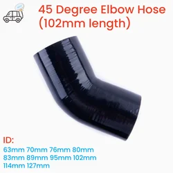 3PLY 102mm Length 45 Degree Elbow Universal ID 63mm 70mm 76mm 80mm 83mm 89mm 95 102 114 127mm Coolant Intercooler Silicone Hose