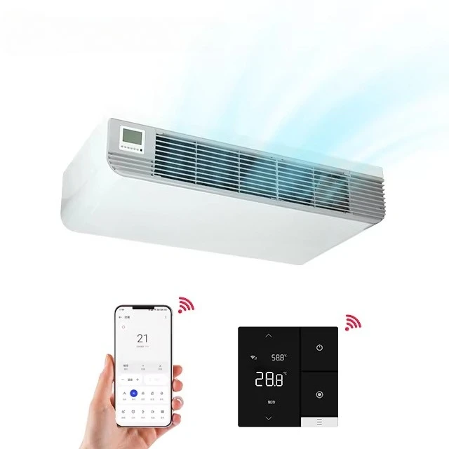 Unidades de bobina de ventilador montadas en la pared expuesta directa de fábrica Precio de bobina de ventilador de agua para calefacción y refrigeración del hogar con bomba de calor dividida
