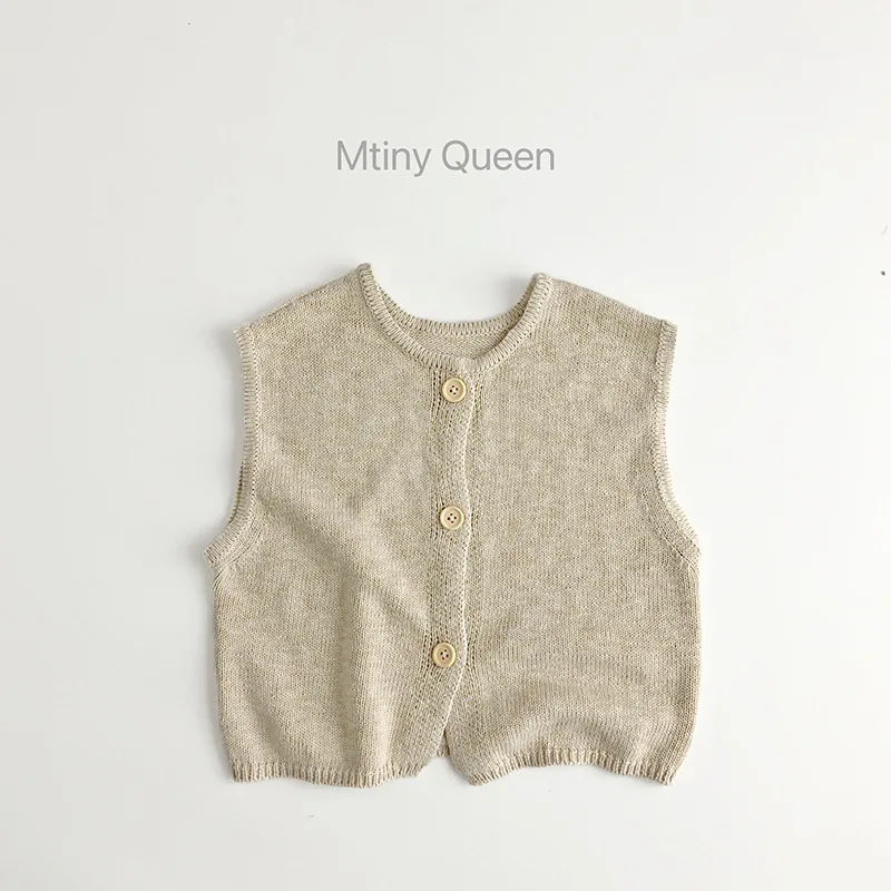 

Children Knitted Vest Cute Fashion Infant Cardigan Tops Spring Autumn Winter Outerwear Loose Kids Waistcoats Coats