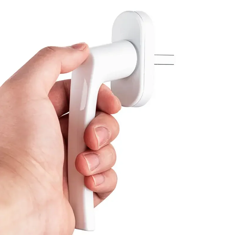 Durable Alloy Plastic‑Steel Window Handle White Sliding Door Window Lock Smooth Push‑Pull Rotation Transmission Handle