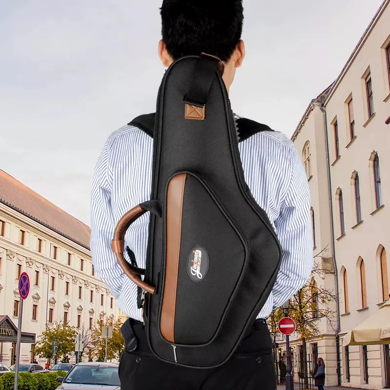 Double Shoulder Carry bE Alto Saxophone Bag Portbale bB Tenor Saxophone Case Shoulder Saxophone Box Crossbody SAX Bag Waterproof