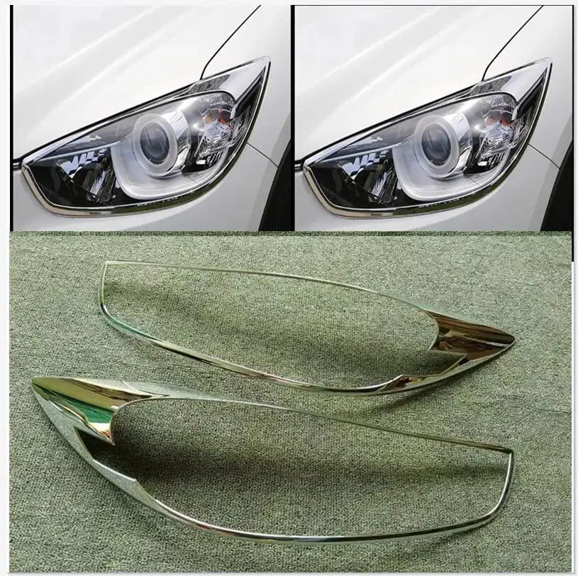 car styling 2012-2015 for Mazda CX-5 ABS Chrome After headlight Lamp Cover Headlights