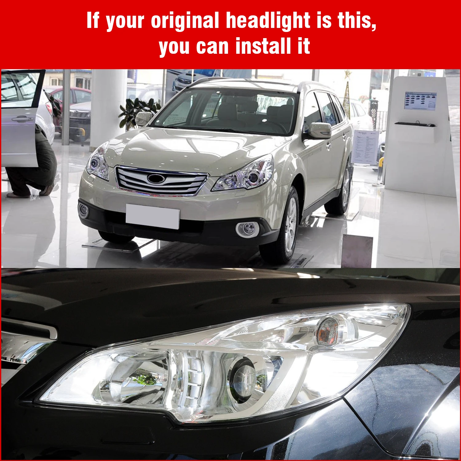 Headlights for Subaru Outback / Legacy 2010-2014 Headlamp Upgrade Daytime Running Lights LED Lens Car Light Assembly 2 PCS