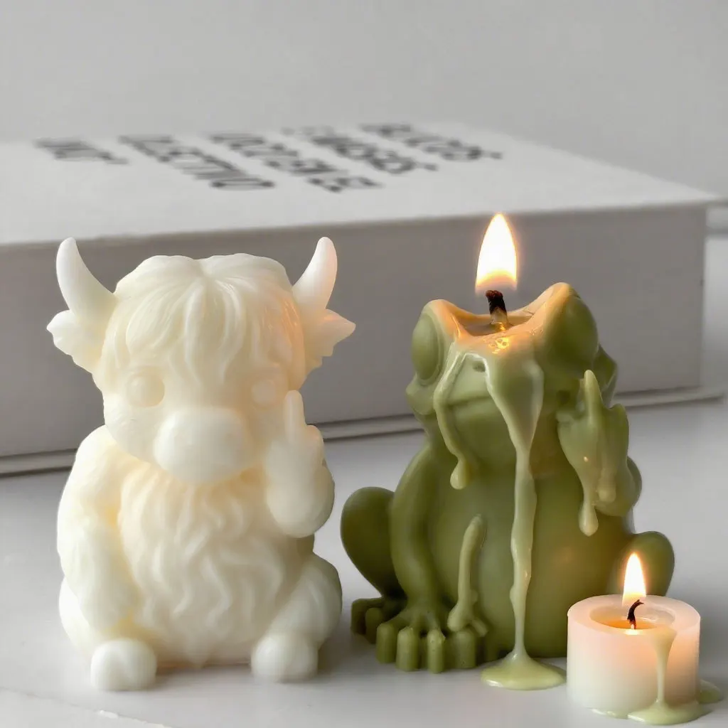 3D Animal Candle Silicone Mold DIY Dog Frog Wax Mold Plaster Decor Craft Home Aroma Diffuser Gift Making view 3