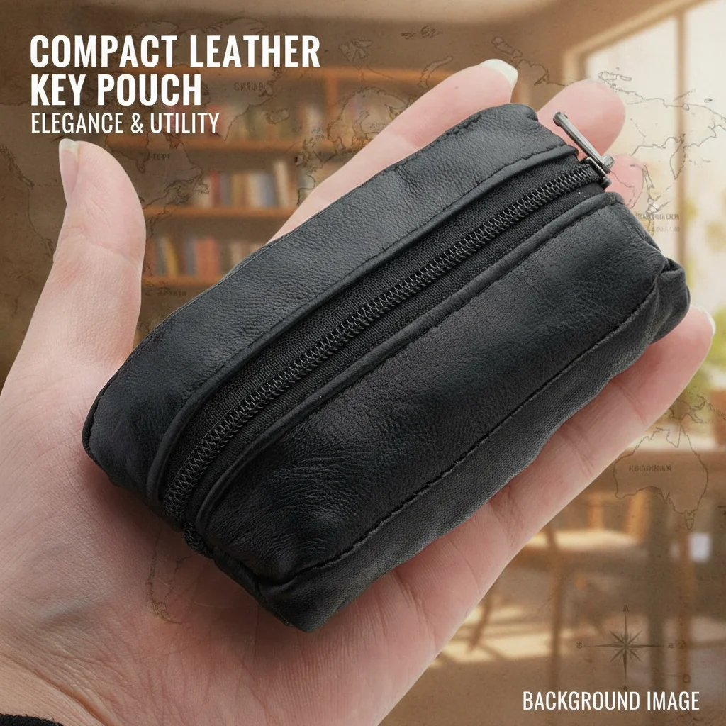 Fashionable Genuine Leather Keychain Change Bag Clutch Key Holder Organizer Mini Portable Coin Storage for Men And Women