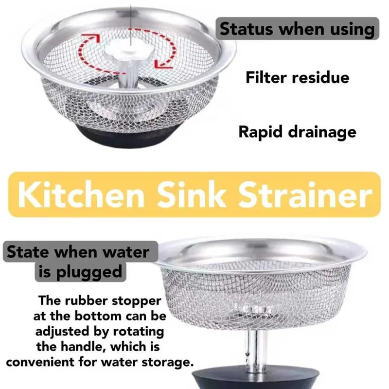 Stainless Steel Kitchen Sink Filter Mesh Sink Sewer Strainers Bathroom Floor Drains Catcher Waste Drain Hole Filter Trap Screen