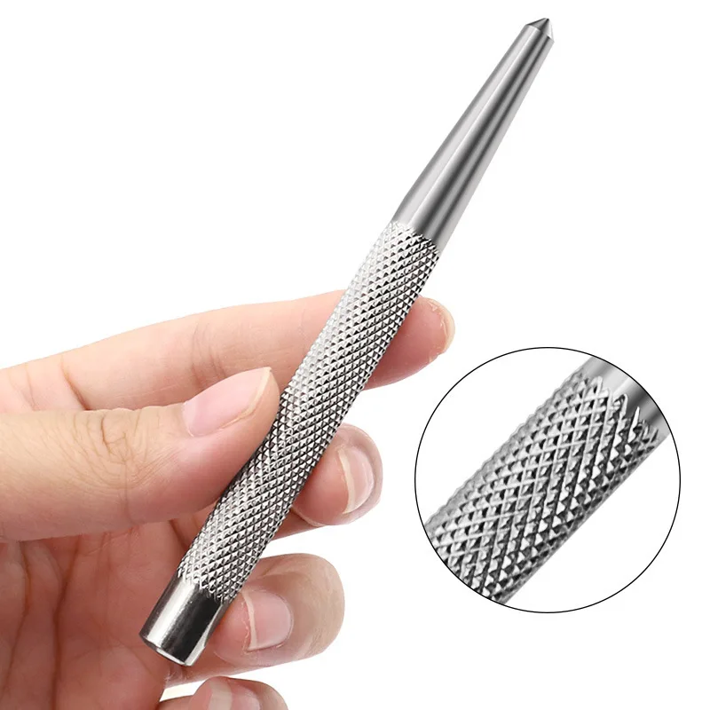 

Heavy-Duty Center Punch With Knurled Shaft And Chrome-Plated Tip Corrosion Resistant Punching Tool For Stone Sheet Metal