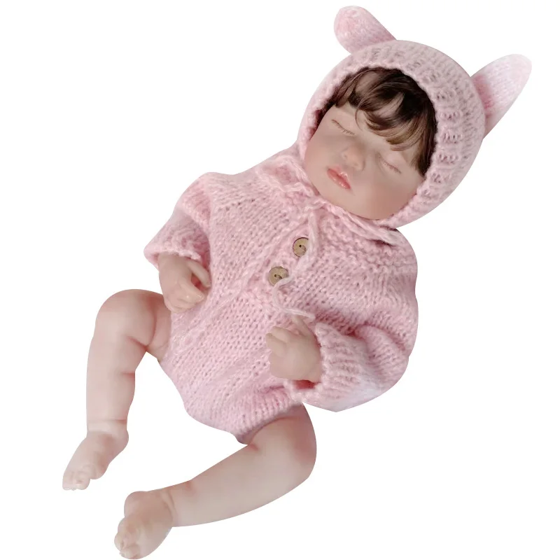 19 inch full body siliconen al geschilderd afgewerkte herboren babypop Loulou met geworteld haar