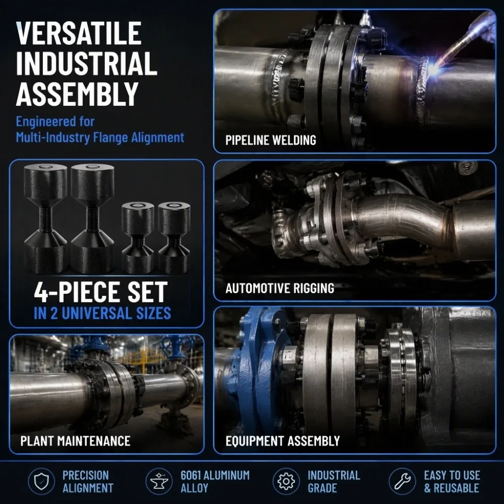 4pcs Precision Detachable Thread 2-Hole Pin Set Precision Machined Alignment Pin Two Hole Pin Pipe Flange Alignment