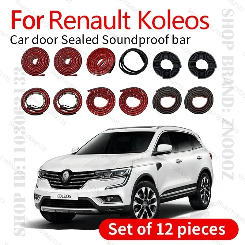 

For Renault Koleos HY0 Car Door Seal Strip Rubber Double Layer Sealing Protector Soundproof Strip Dustproof Seal Strip 12PCS Set