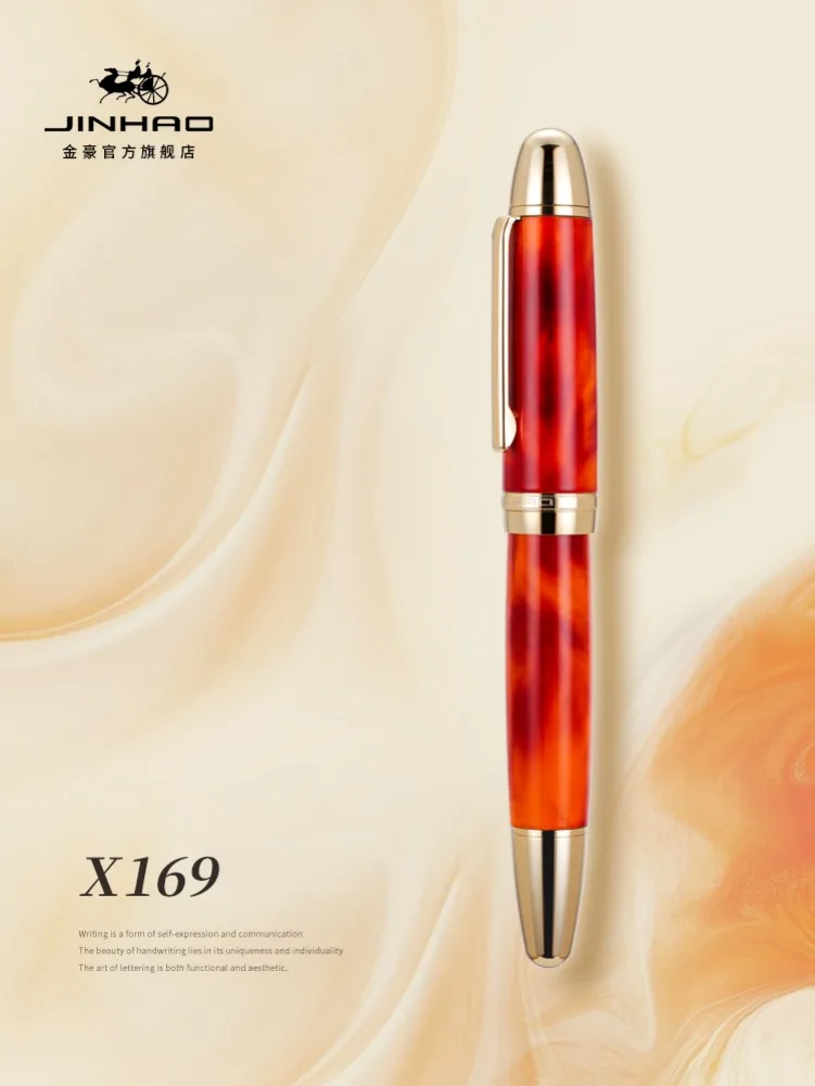Pióro wieczne JINHAO X169 z złotym klipsem, eleganckie czarne pióro z wkładem EF/F/M, pióro do pisania tuszem, Pk X159 9019, artykuły szkolne, artykuły papiernicze. — zdjęcie produktu 3