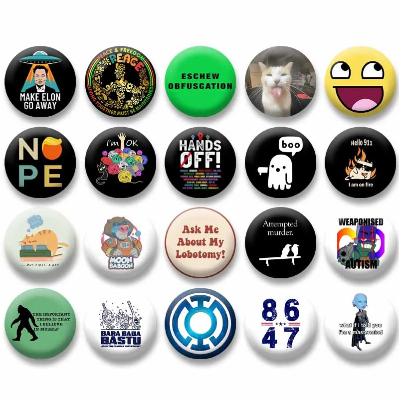 مجموعة Emote ملحمة الوجه دبوس الإبداعية محاولة القتل الكلمات بروش مضحك الكرتون شارة DIY بها بنفسك الملابس حقيبة مجوهرات اكسسوارات #1