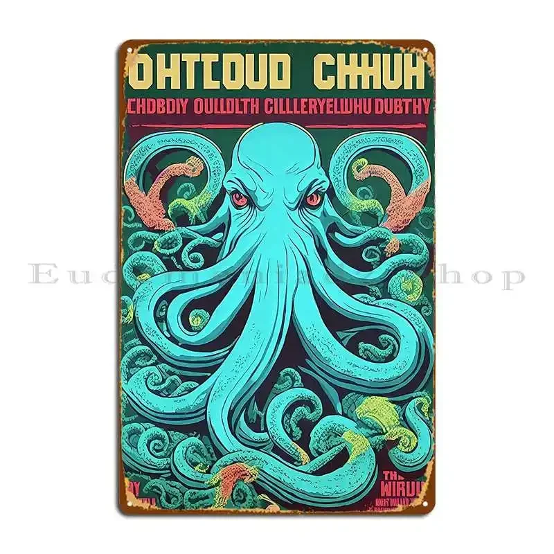 Cthulhu Speaks Out Metal Sign Retro Home Garage Living Room Character Tin Sign Poster